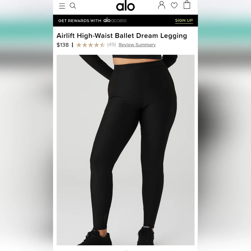 ALO Airlift High-Waist Ballet Dream Legging Size L NWT - Picture 5 of 10